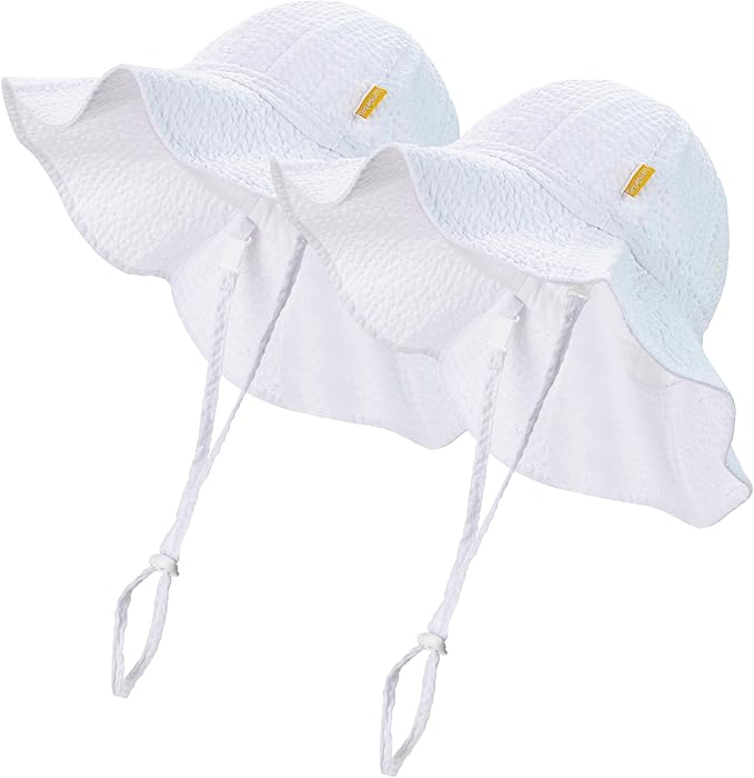 Baby & Toddler Wide Brim Sun Hats UPF 50+ Sun Protection Bucket Cap Cute by Dasmini