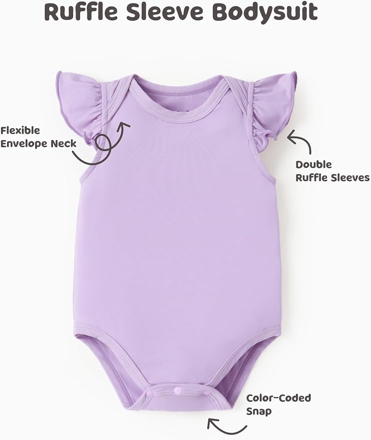 PATPAT Baby Girl Bamboo Viscose Bodysuits Set - Image 8