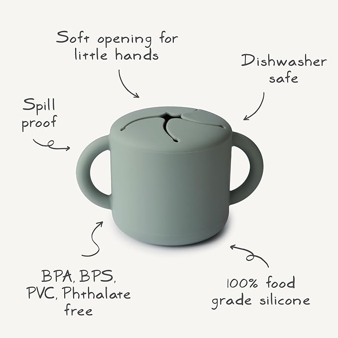 mushie Silicone Snack Cup | Spill Proof Food Container for Toddler and Baby (Tradewinds)