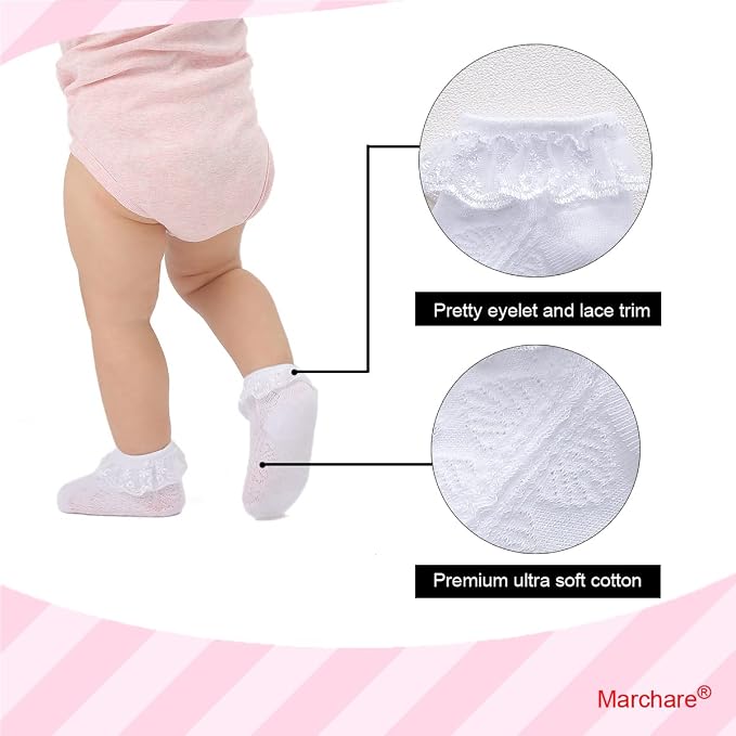 Marchare Baby Lace Socks 3 Pack - Image 5