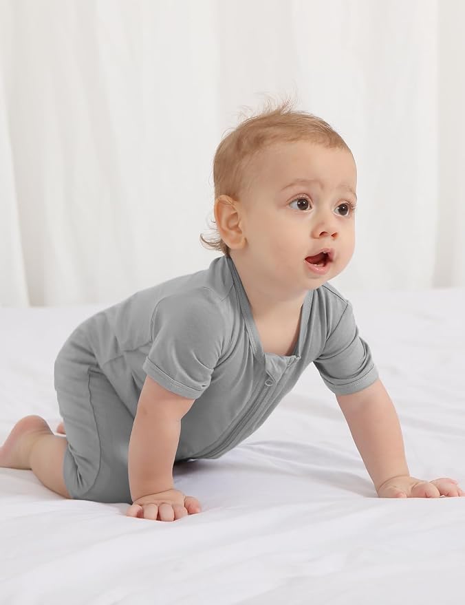 Jimonda Baby Bamboo Rayon Rompers Short Sleeve 3pc Pjs - Image 5
