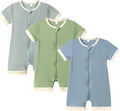 Bafeicao Unisex Baby Boy Girl 2/3 Pack Rompers Short Sleeve | 2 Way Zipper by Bafeicao