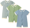 Bafeicao Unisex Baby Boy Girl 2/3 Pack Rompers Short Sleeve | 2 Way Zipper by Bafeicao