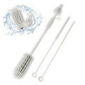 Baby Bottle Brush and Straw Cleaner Brush Set, Extra Long Double-Ended Soft Silicone Brush Cleaner for Baby Bottles, Water Bottles, Cups, Breast Pumps, Detachable & Hangable