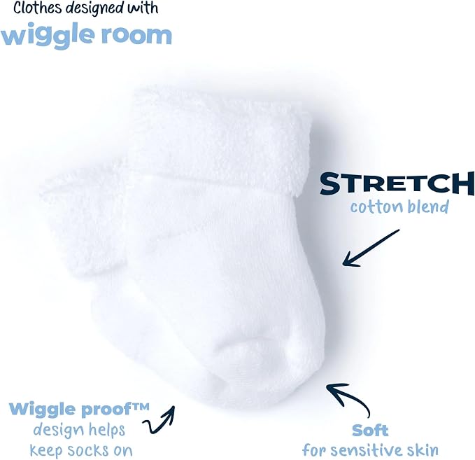 Gerber Baby Boys & Girls 6-Pack White Terry Socks - Image 6