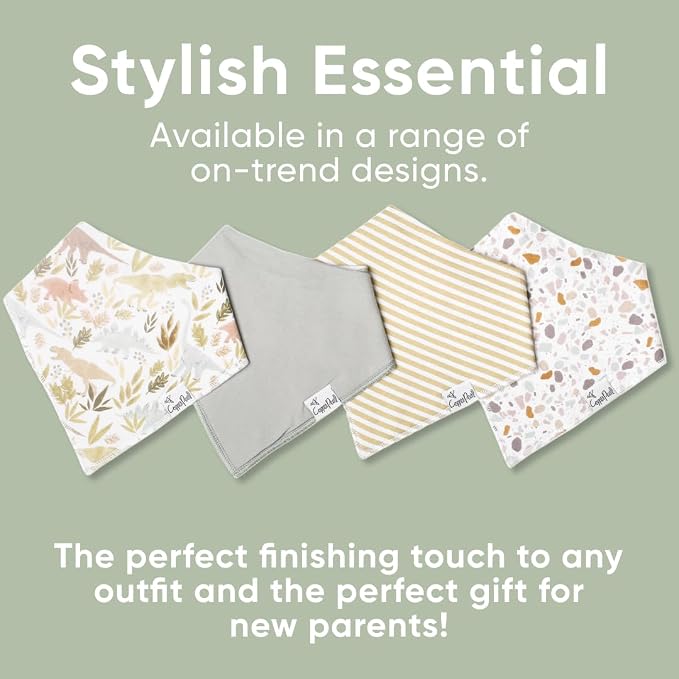 Copper Pearl Baby Bibs 4 Pack, Printed Bandana Drool Bibs - Image 7