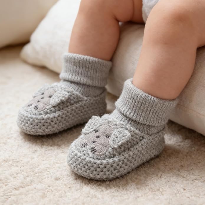 Newborn Baby Boys Girls Cozy Warm Booties Infant Cute Cartoon Knit Soft Socks - Image 3