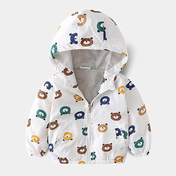 FYMNSI Toddler Baby Boys Girls Hooded Jacket Windbreaker Lightweight Dinosaur - Image 2