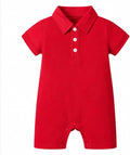DEFAHN Baby Boy Polo Romper Short Sleeve Collared One-Piece Outfit 0-24M by DEFAHN