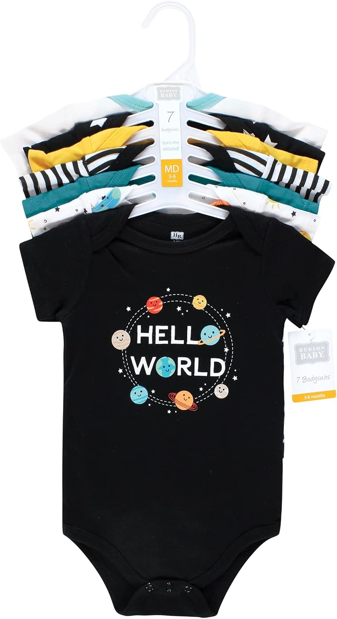 Hudson Baby Baby Boys' Cotton Bodysuits 7-pack - Image 2