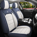 Leather Seat Cover for Ford Edge 2010-2026,Waterproof Soft Seat Covers,Interior Accessories Seat Covers Cushion Vehicle Protector Airbag Compatible(Blue&White,Full Set)