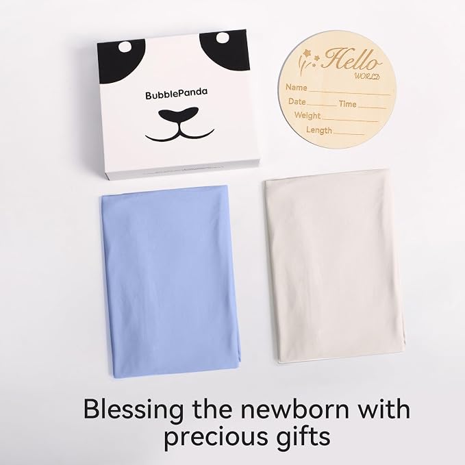 BubblePanda Rayon Made from Bamboo Newborn Swaddle Blankets 47"x47" 2-Packs | - Image 7