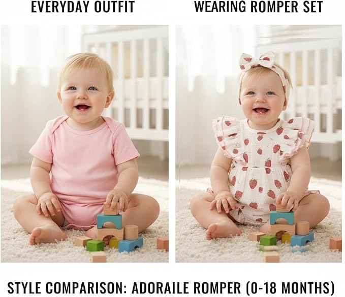 TITKKOP Ruffle Bubble Romper for Baby Girl | One-Piece Shorts Jumpsuit | Summer - Image 6