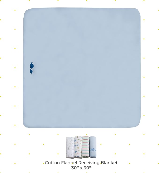 Spasilk Baby 4 Pack 100% Cotton Flannel Receiving Blanket - Image 2