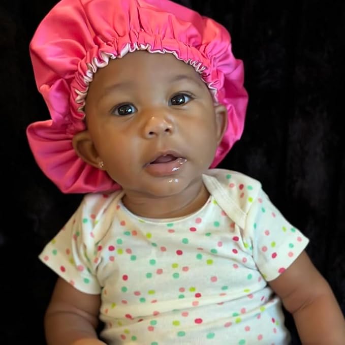 AKISS Baby Infant Newborn Toddler Satin Silk Hair Bonnet Cap - Image 3
