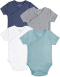 Baby Side Snap Kimono Bodysuit Set, Mitten Cuffs, 100% Cotton, Boy Girl by Goobie+Baby