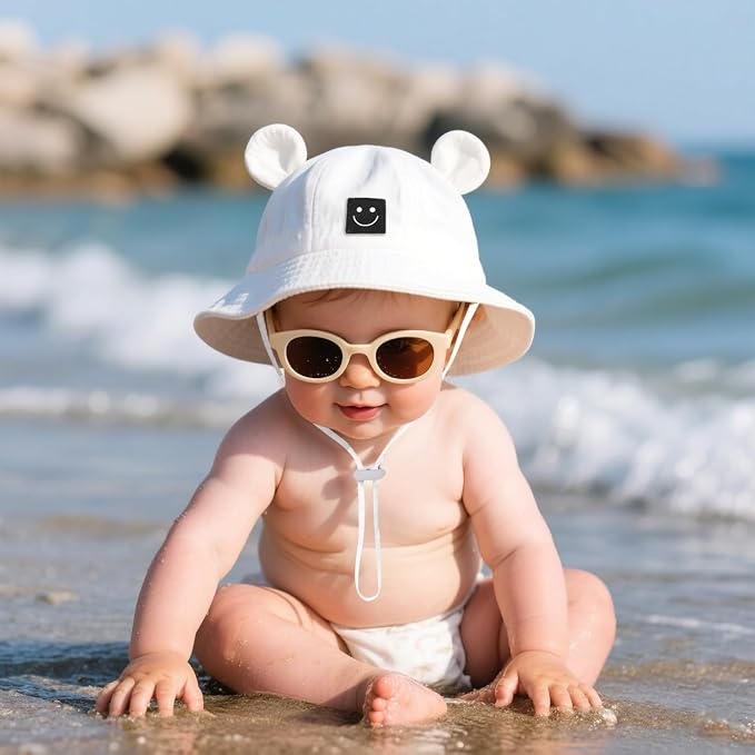 Baby Bucket hat Cute Infant Bear Sun Hat Summer Girls Boys Cap | Bear Cute - Image 2