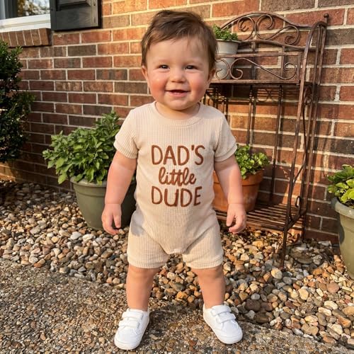 allshope Newborn Baby Boy Summer Outfit Romper Letter Embroidery Short Sleeve - Image 3