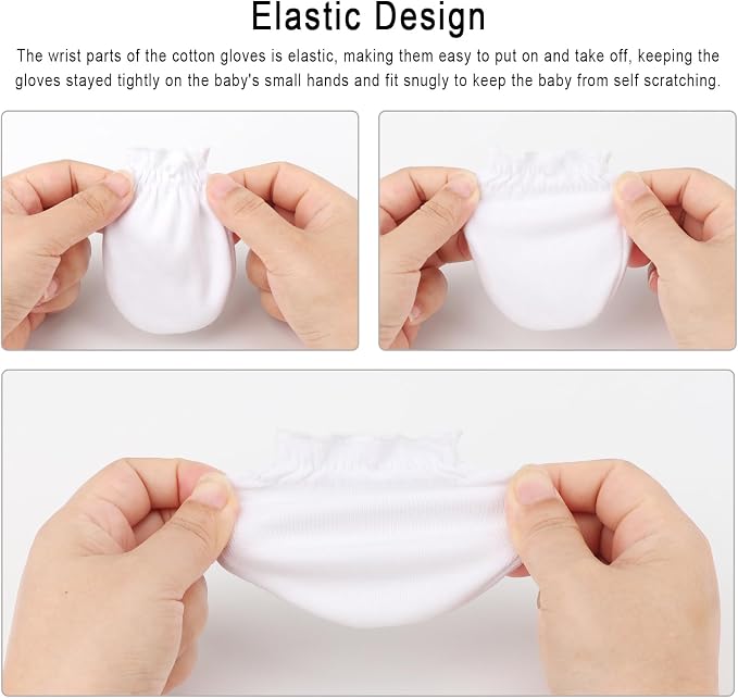 BQUBO 12 Pairs Baby Mittens Newborn Infant Mittens No Scratch Cotton Elastic - Image 7
