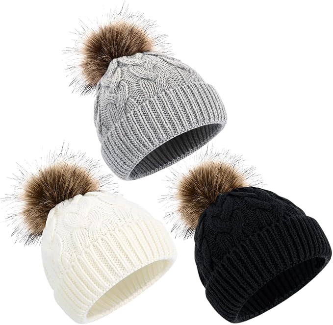 DANMY Baby Beanie Hat, Infant Newborn Toddler Winter Warm Knit Cap by DANMY