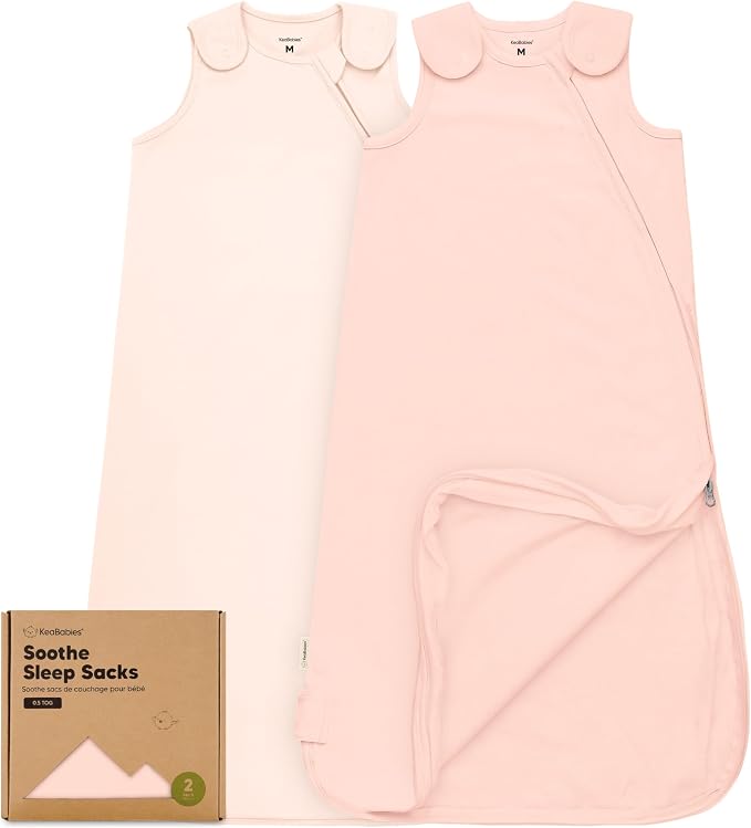 2-Pack Organic Baby Sleep Sacks, 100% Cotton 0.5TOG by KeaBabies