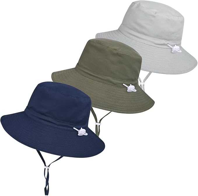 Baby Toddler Sun Hat, Boys Girls Adjustable Bucket Hat by DANMY