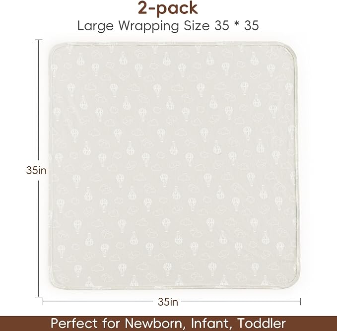 david's kids 2 Pack Baby Cotton Swaddle Blankets, 100% Cotton and Ultra Soft - Image 7