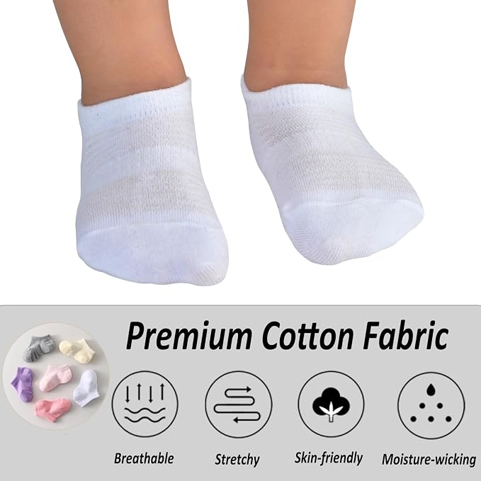 Toddler Little Girls Boys No Show Socks Cotton Low Cut Socks - Image 6