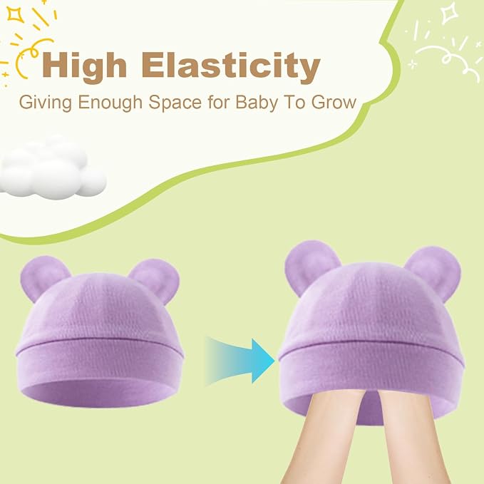 Newborn Baby Hat and Mittens Set, Infant Beanie Caps Newborn Essentials Must - Image 4