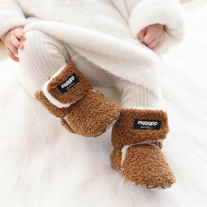 Ohwawadi Infant Baby Boots Boys Girls Cozy Fleece Slippers Snow Boots Winter - Image 2