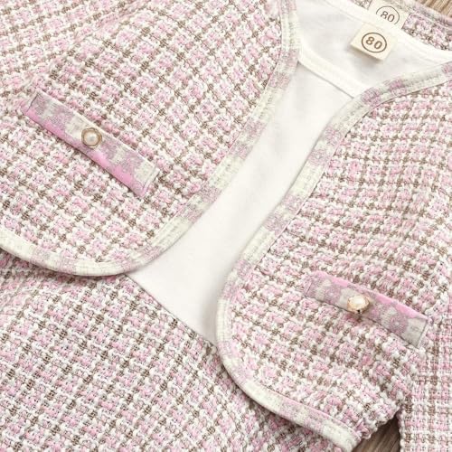Toddler Kids Baby Girls Plaid Skirt Set Cardigan Jacket Coat + Tutu Dress Set - Image 7