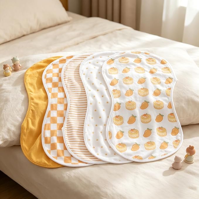 sleepyturtle Pack of 5, Baby Burp Cloths, Soft and Absorbent - Image 3