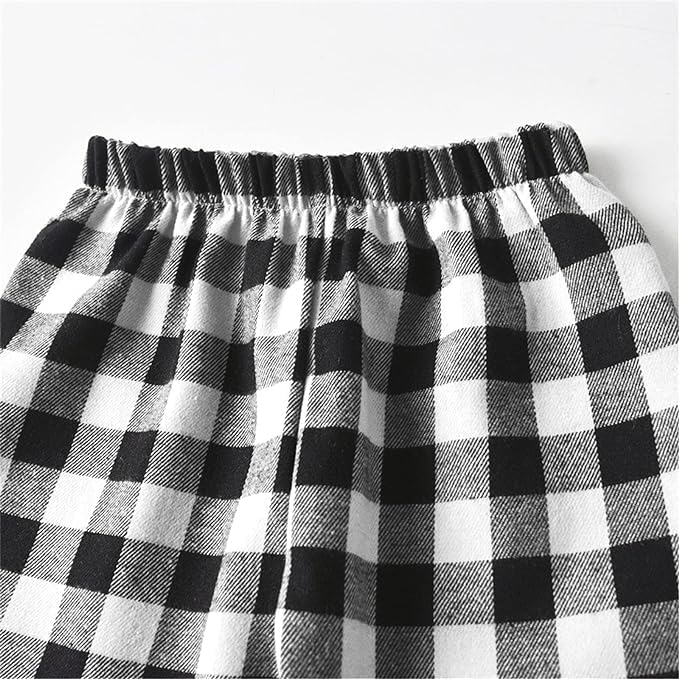 Schbbbta Kids Pajamas Set, Plaid Button Down Pjs for Girls & Boys, 9 Months - 14 Years