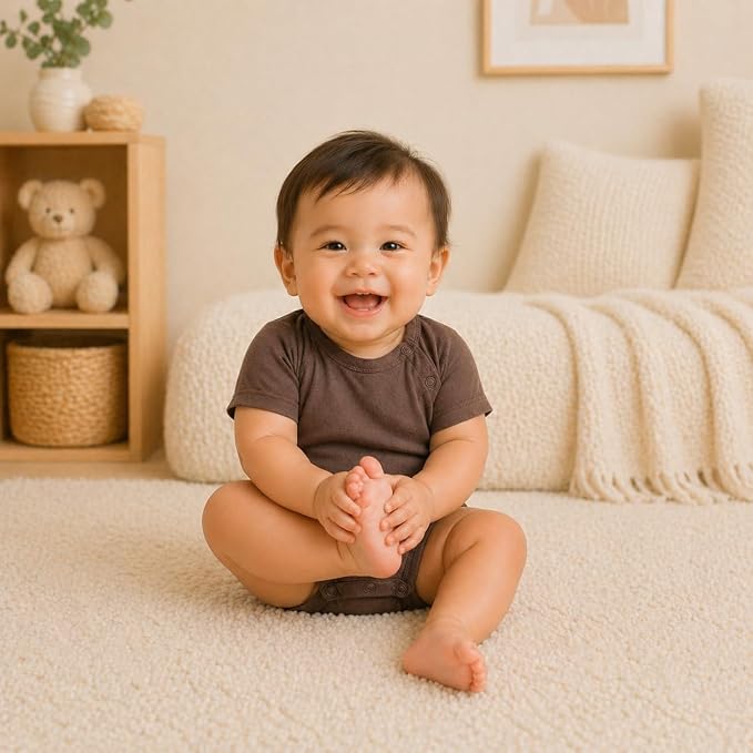GUISBY Baby Romper 3-Pack Short Sleeve Rayon of Bamboo Bodysuit Set, 0-24M | - Image 5