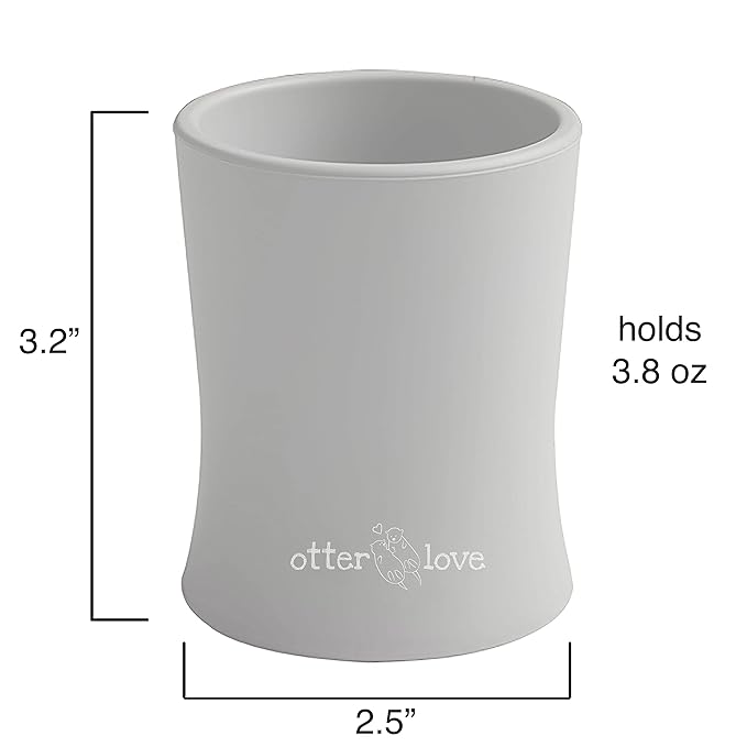 otterlove Silicone Baby & Toddler Training Cup - Pediatric OT Approved - 100% Platinum Pure LFGB Silicone - Unbreakable - Plastic Free - Tiny Cup Perfect for Baby Led Weaning (Sand)