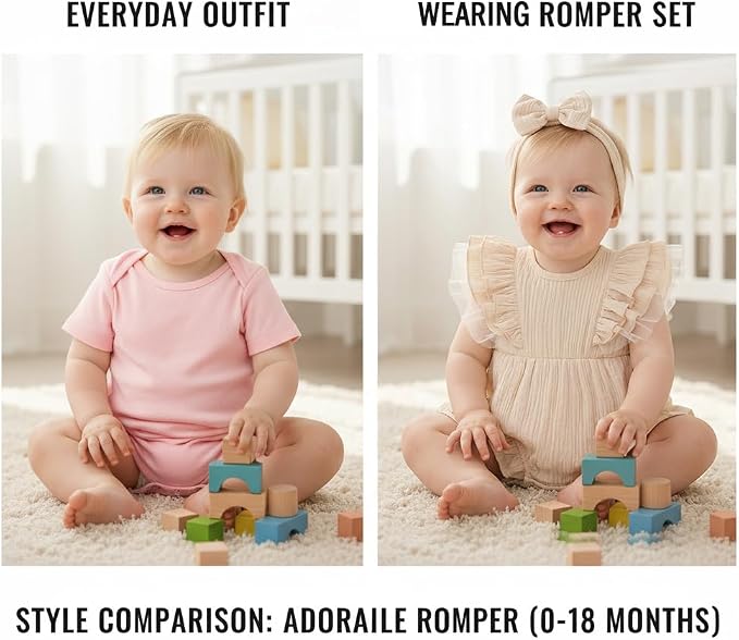 TITKKOP Ruffle Bubble Romper for Baby Girl | One-Piece Shorts Jumpsuit | Summer - Image 5