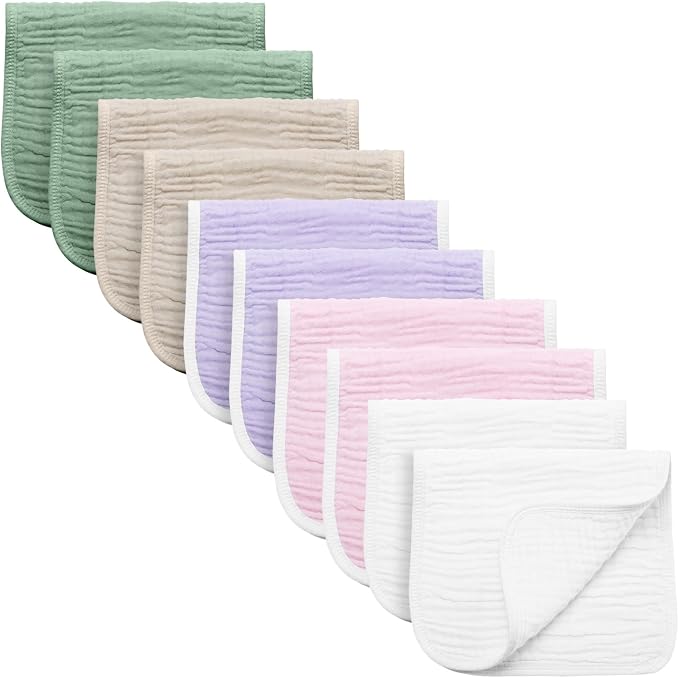 Burp Cloths Large, Muslin Burp Cloths by Synrroe