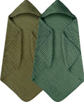 Yoofoss Hooded Baby Bath Towels 2 Pack 100% Muslin Organic Cotton by YOOFOSS