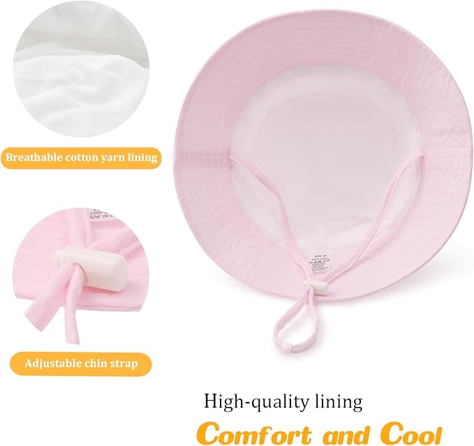 Baby Sun Hat Infant Toddler Summer Cotton Yarn Bucket Hat - Image 5
