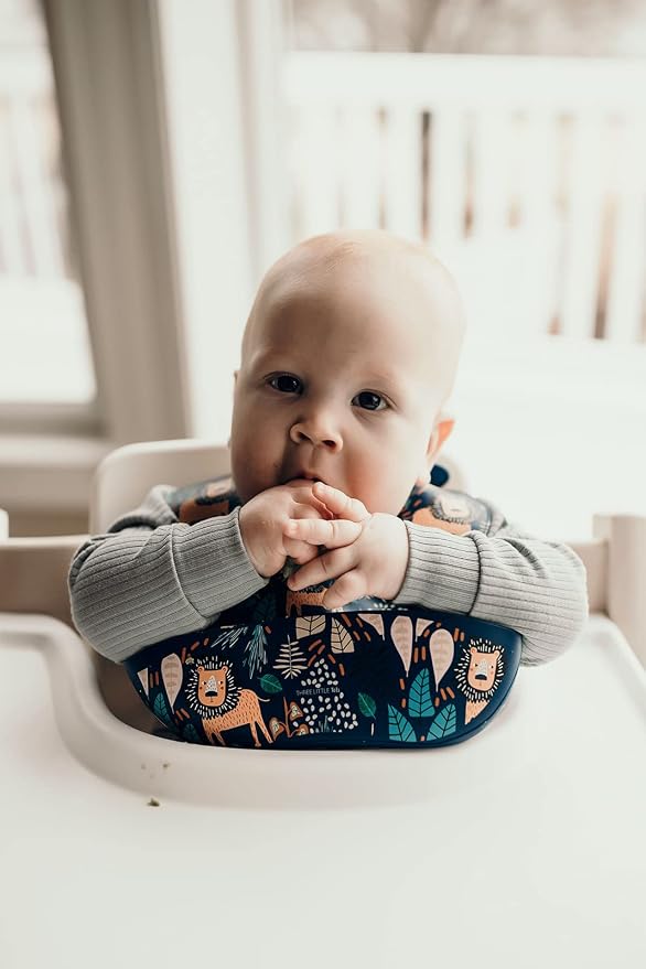 Three Little Tots Modern Silicone Baby Bib – Adjustable Fit Waterproof Catch - Image 7