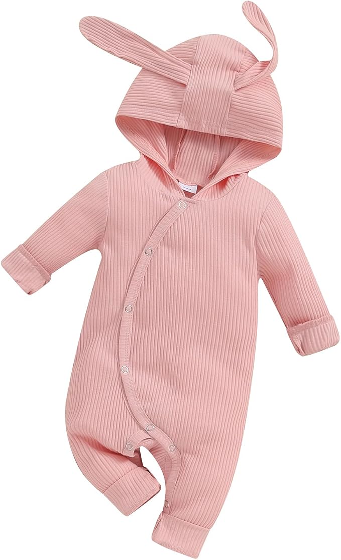 Newborn Baby Boy Girl Romper Easter Outfits Bunny Ear Hoodie Button Onesie by Ursobutegl