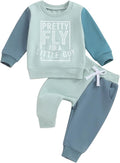 Toddler Baby Boy Fall Winter Outfit Long Sleeve Letter Print Sweatshirts and Jogger Pants Infant Boy Clothes