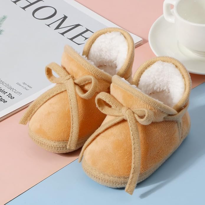 Baby Booties Newborn Fleece First Walking Shoes Non-Slip Sole Slippers Cozy - Image 3