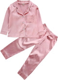 Kids Baby Girl Boy Satin Pajamas Set Button Down Sleep Shirt Top+Long Pants by SAYOO-Alljustforkids