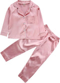 Kids Baby Girl Boy Satin Pajamas Set Button Down Sleep Shirt Top+Long Pants by SAYOO-Alljustforkids