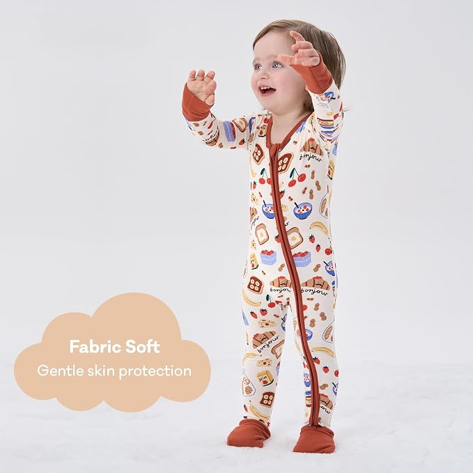 pureborn Baby Sleeper Viscose from Bamboo Zipper Footies Pjs 0-24 Months | - Image 3