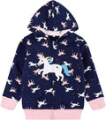 Baby Girl Zip-up Jacket Rainbow Unicorn Cotton Hoodie Sweatshirt Toddler Fall by Popshion