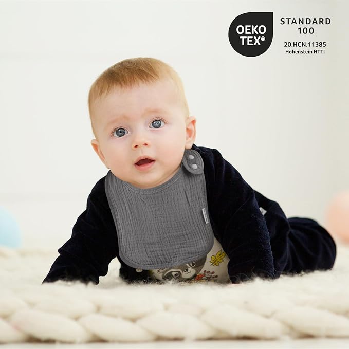 Muslin Baby Bibs for Drooling and Teething, Bibs for Boys Girls | Soft Cotton - Image 4
