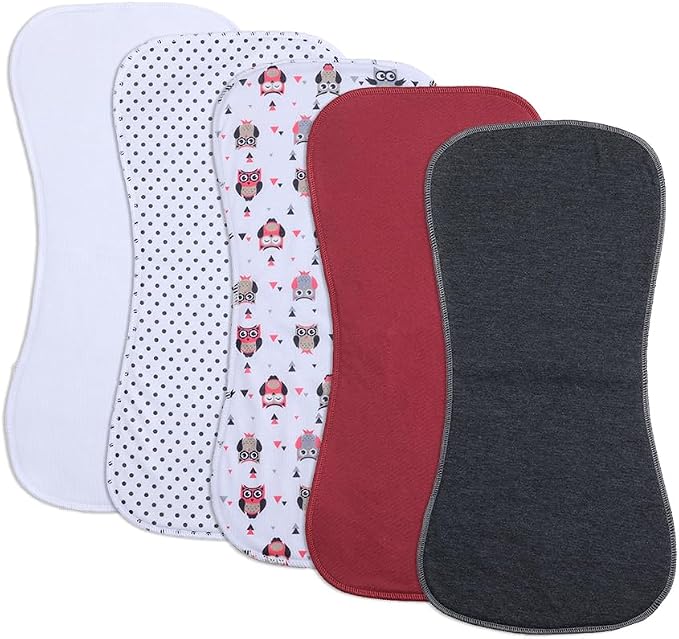Baby Burp Cloths, Soft Absorbent Towel, 5 Pack by Gelisite