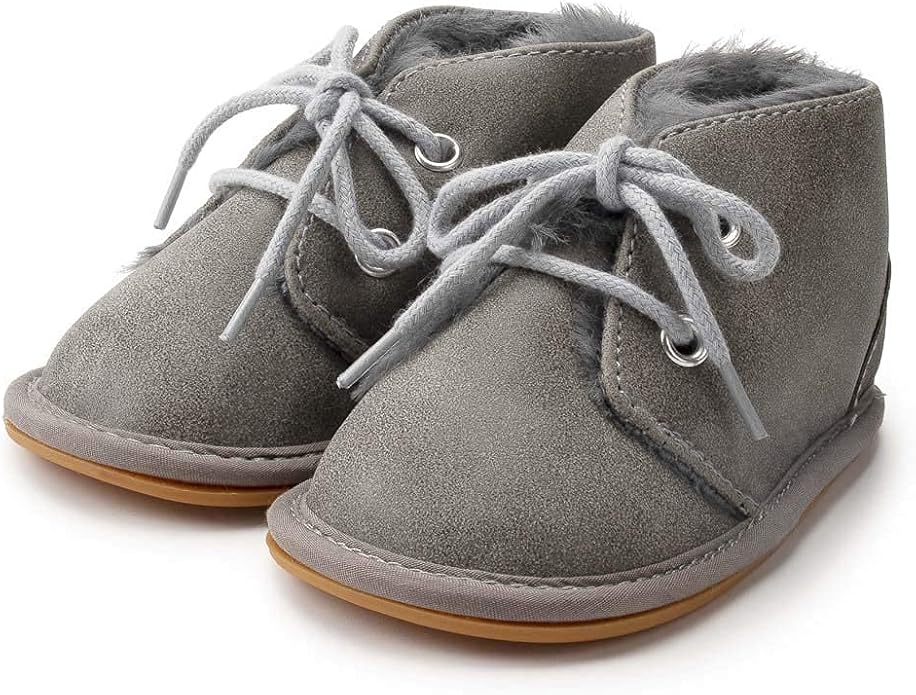 Baby Boys Girls Booties Fleece Anti-Slip Soft Sole Boots Toddler First Walker - Image 3
